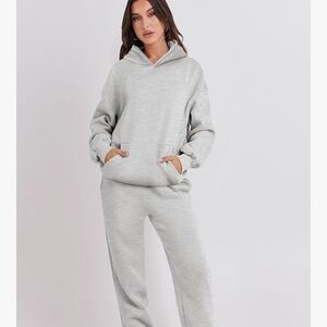 Anrabess Amazon Gray Hoodie and Sweatpants Jogger Set